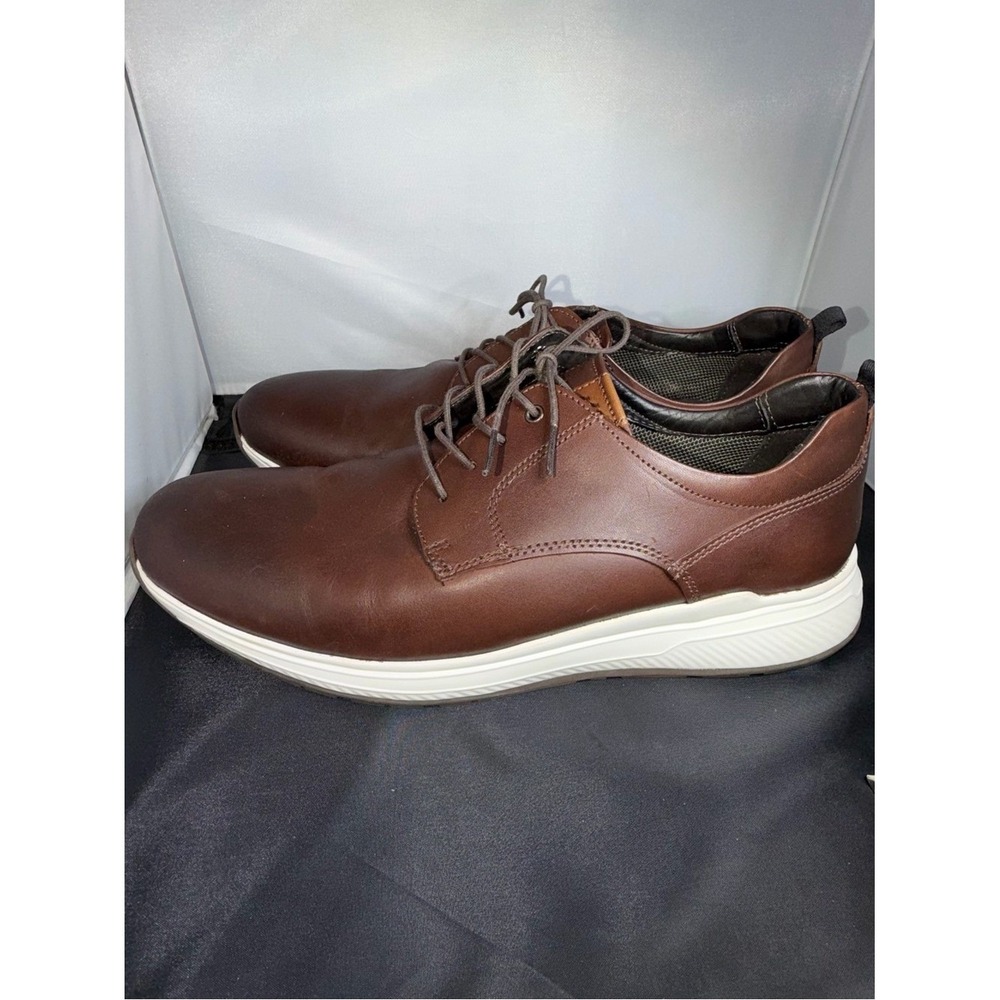 Johnston & Murphy Men's 10.5 M Brown Leather Lace Up Casual Dress Shoes - Picture 9 of 11
